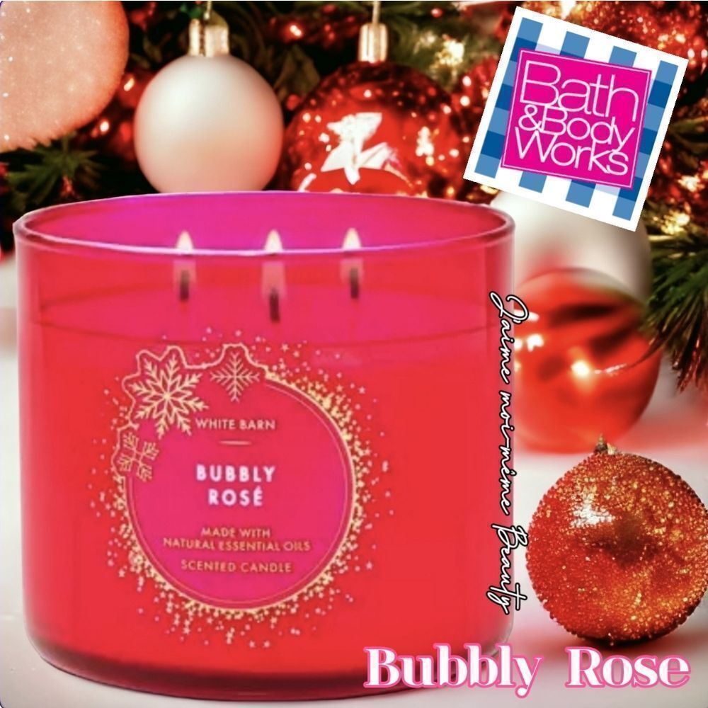 (White Barn) Bath & Body Works Bubbly Rose Candle